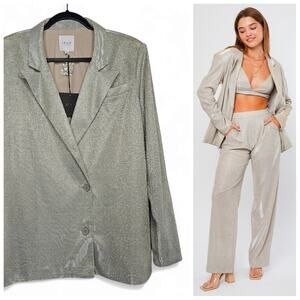LELIS Magnifique Shine Glitter Blazer Size L Party Date Night Shimmer Disco Rave